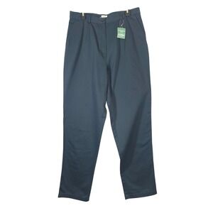LLBean Original Fit Wrinkle Resistant Cotton Women's Pants Size 16 MT Navy